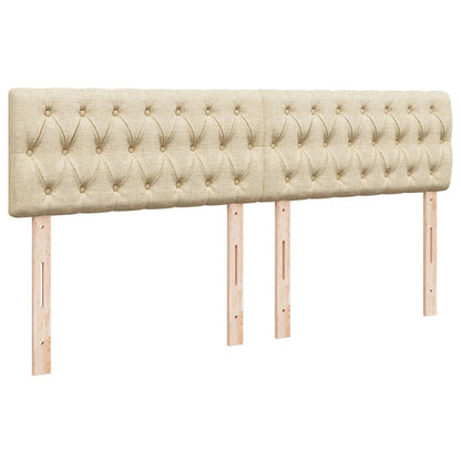 Boxspring met matras stof crèmekleurig 200x200 cm