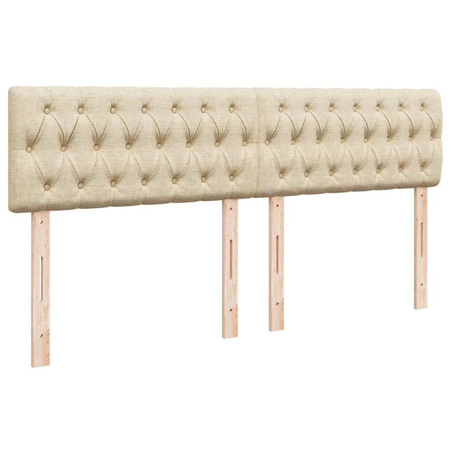 Boxspring met matras stof crèmekleurig 200x200 cm