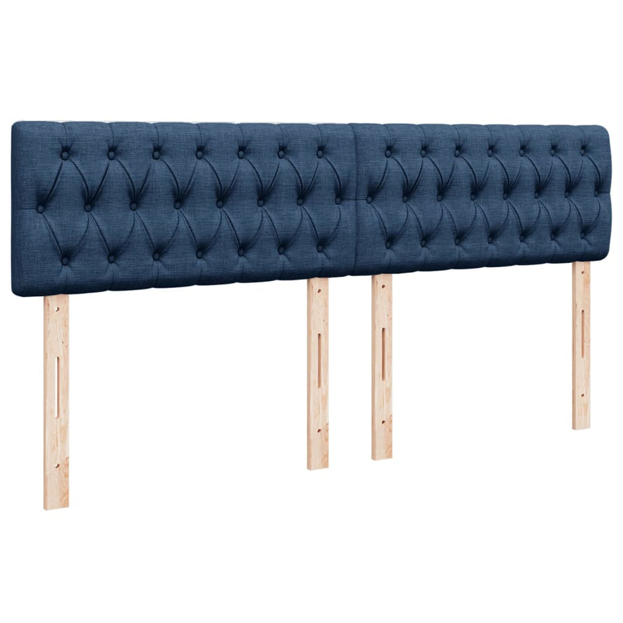 Boxspring met matras stof blauw 200x200 cm