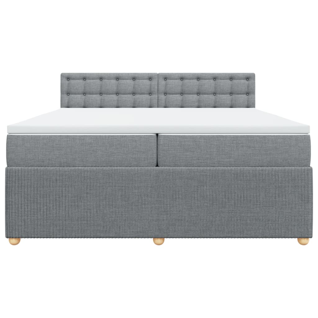 Boxspring met matras stof lichtgrijs 200x200 cm