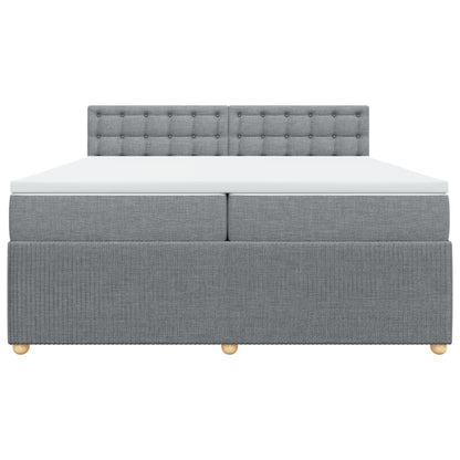 Boxspring met matras stof lichtgrijs 200x200 cm