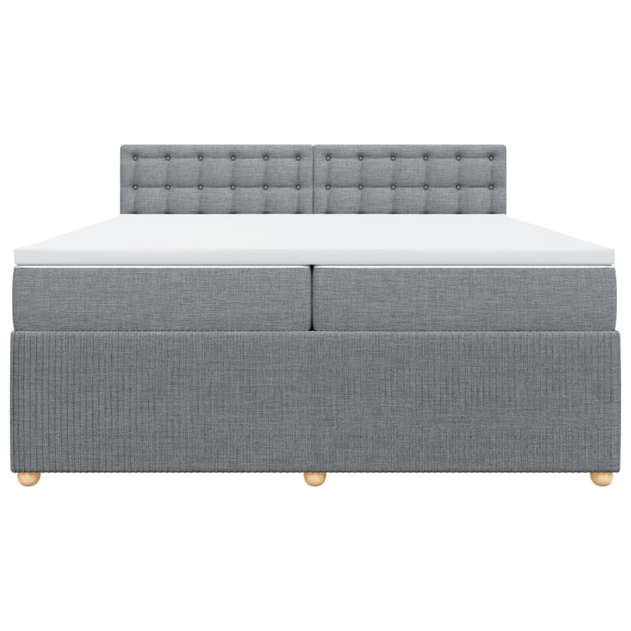 Boxspring met matras stof lichtgrijs 200x200 cm