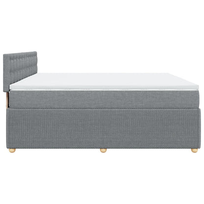 Boxspring met matras stof lichtgrijs 200x200 cm