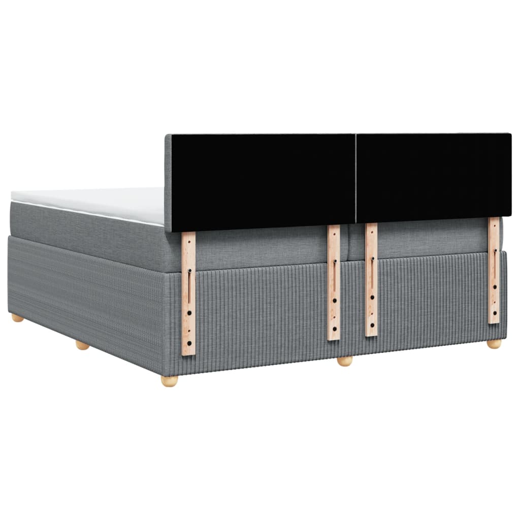 Boxspring met matras stof lichtgrijs 200x200 cm