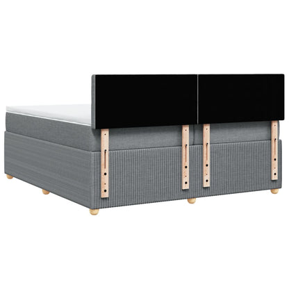 Boxspring met matras stof lichtgrijs 200x200 cm