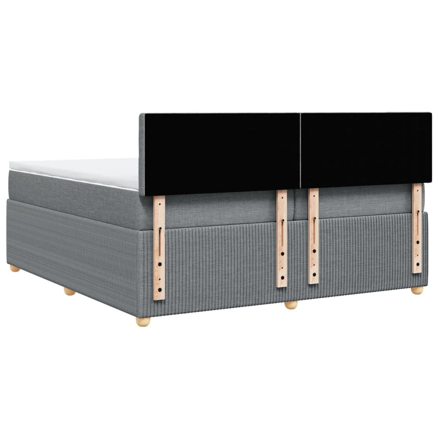 Boxspring met matras stof lichtgrijs 200x200 cm