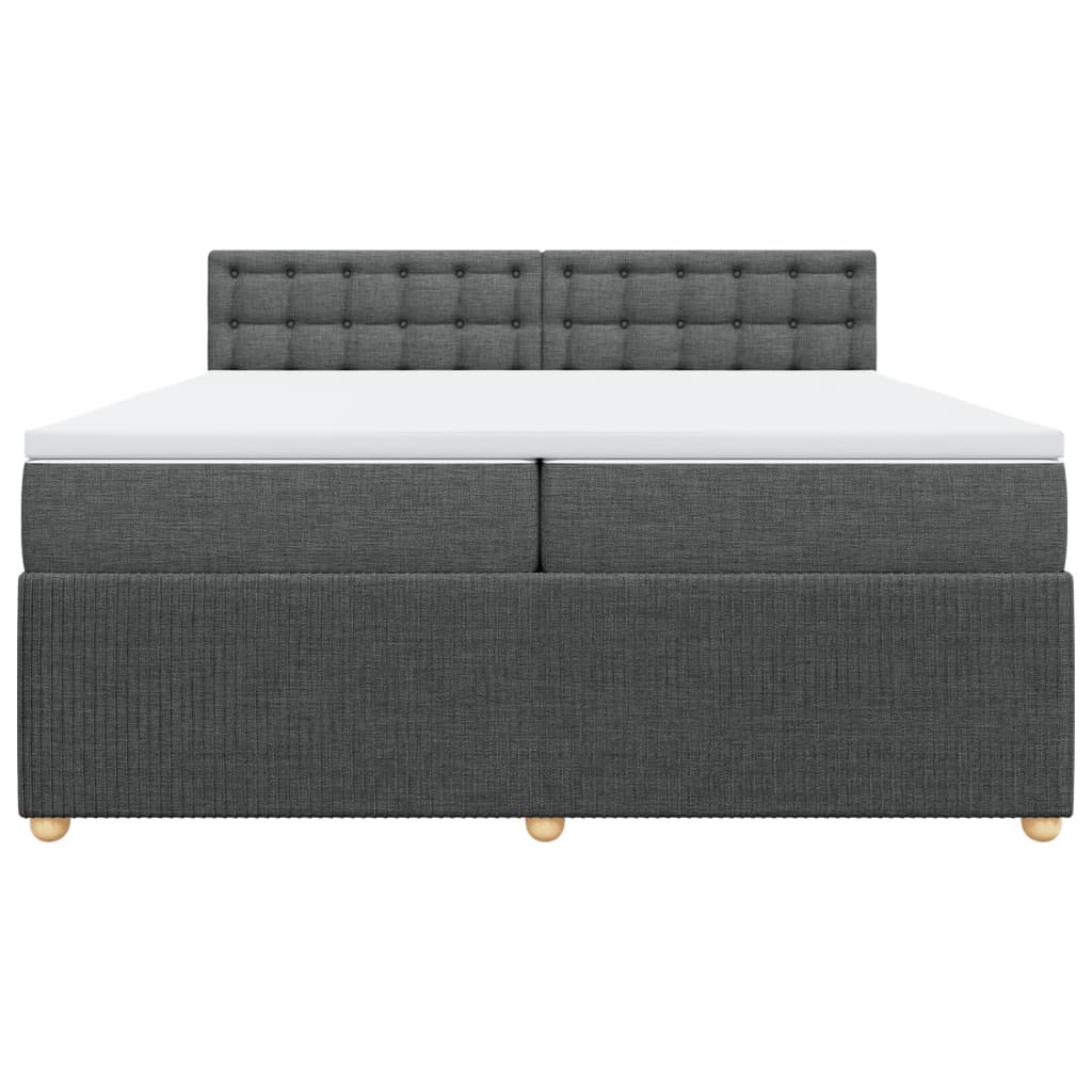 Boxspring met matras stof donkergrijs 200x200 cm