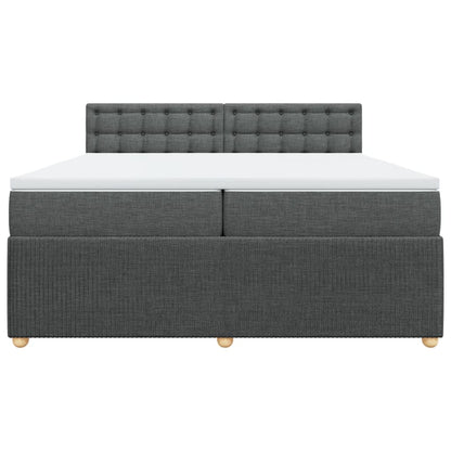 Boxspring met matras stof donkergrijs 200x200 cm