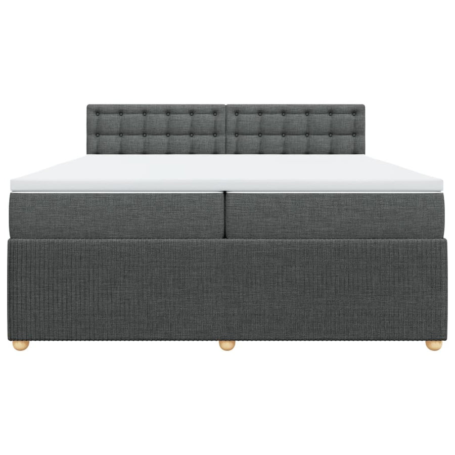 Boxspring met matras stof donkergrijs 200x200 cm