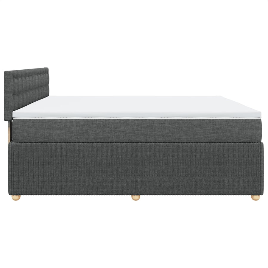 Boxspring met matras stof donkergrijs 200x200 cm