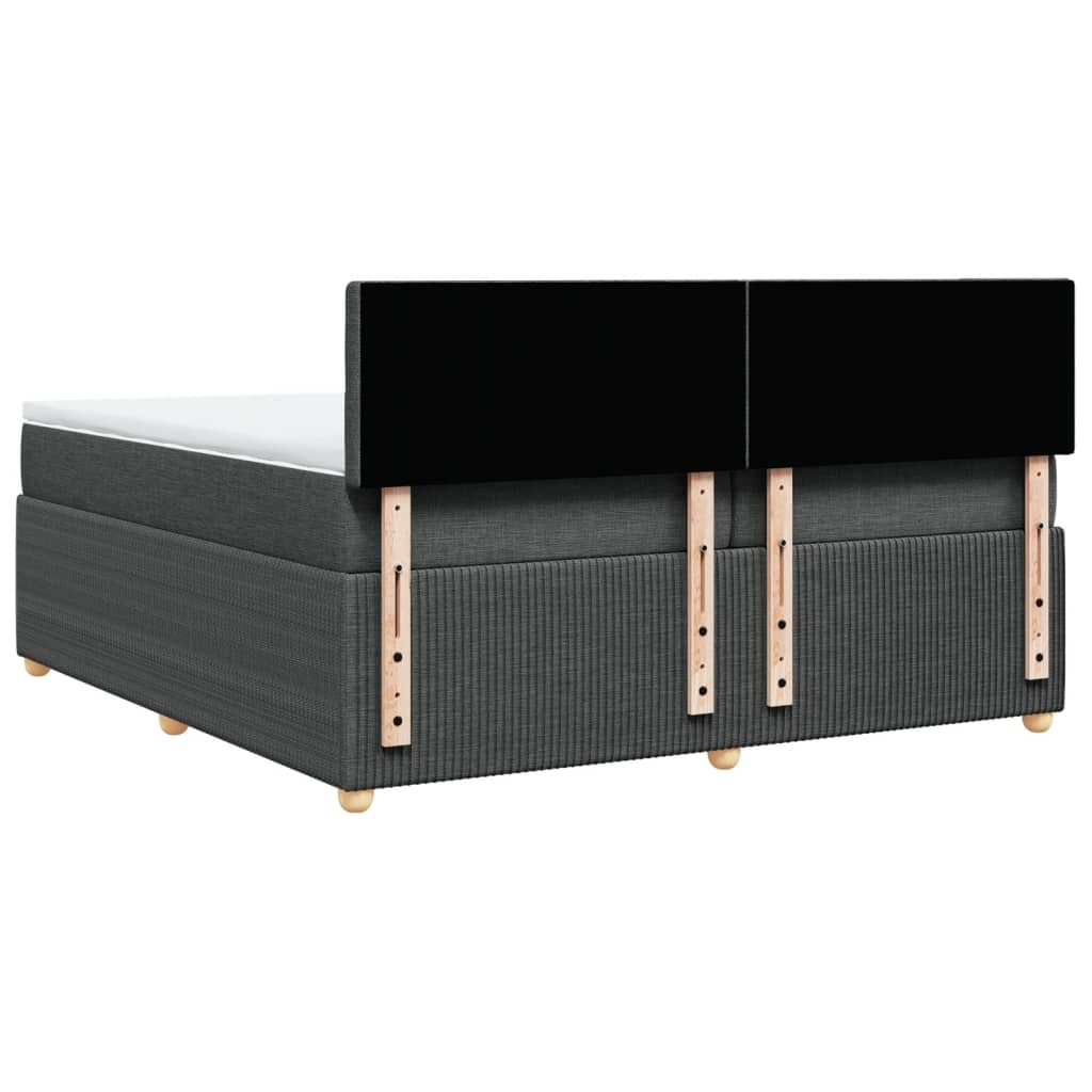 Boxspring met matras stof donkergrijs 200x200 cm