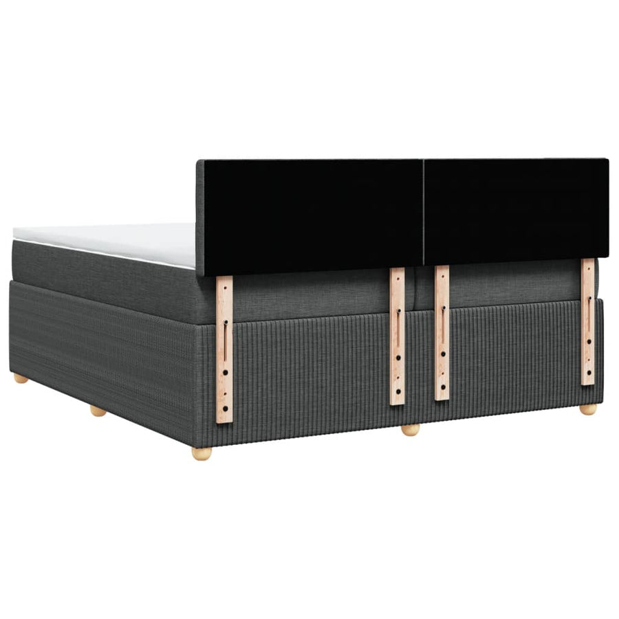 Boxspring met matras stof donkergrijs 200x200 cm