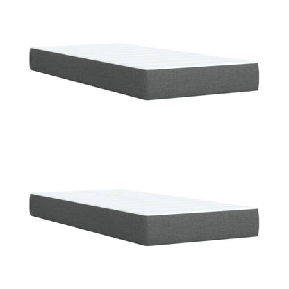 Boxspring met matras stof donkergrijs 200x200 cm