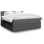 Boxspring met matras 200x200 cm donkergrijs
