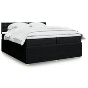 Boxspring 200x200 cm zwart met pocketveringmatras