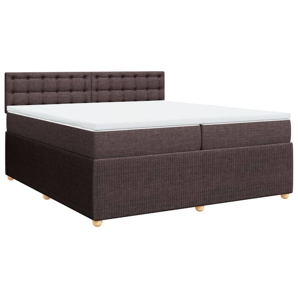 Boxspring met matras stof donkerbruin 200x200 cm