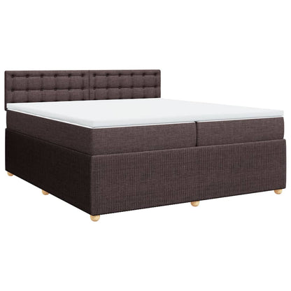 Boxspring met matras stof donkerbruin 200x200 cm