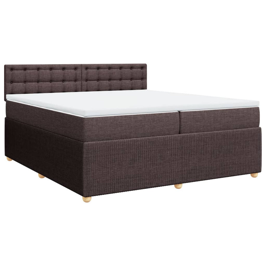 Boxspring met matras stof donkerbruin 200x200 cm