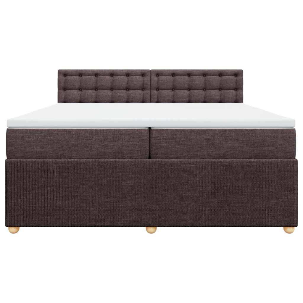 Boxspring met matras stof donkerbruin 200x200 cm