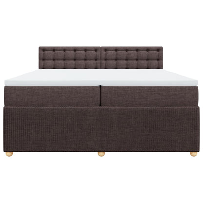 Boxspring met matras stof donkerbruin 200x200 cm