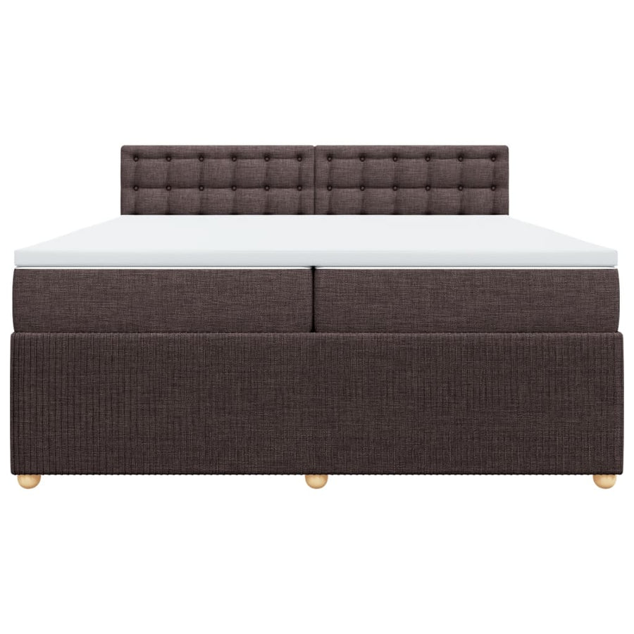 Boxspring met matras stof donkerbruin 200x200 cm