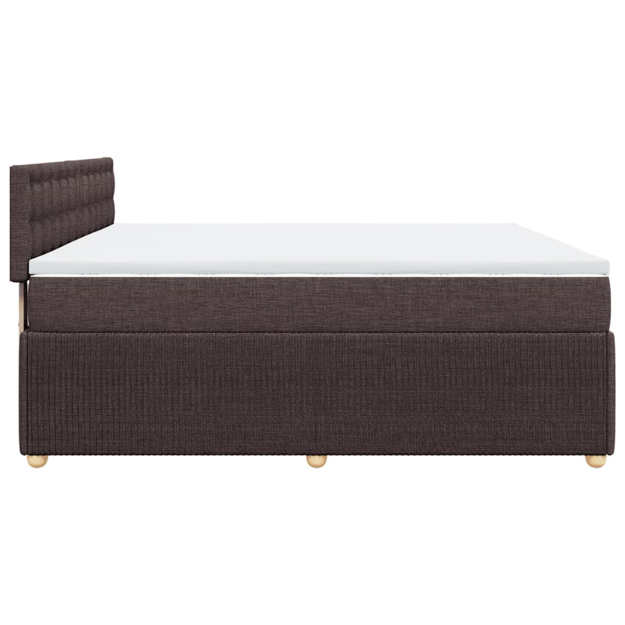 Boxspring met matras stof donkerbruin 200x200 cm
