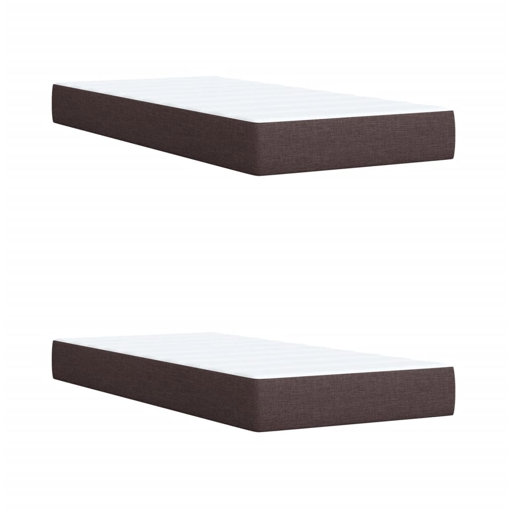 Boxspring met matras stof donkerbruin 200x200 cm