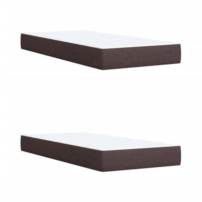 Boxspring met matras stof donkerbruin 200x200 cm