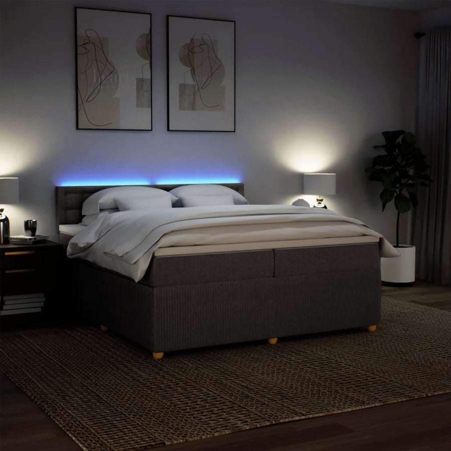 Boxspring met matras stof taupe 200x200 cm