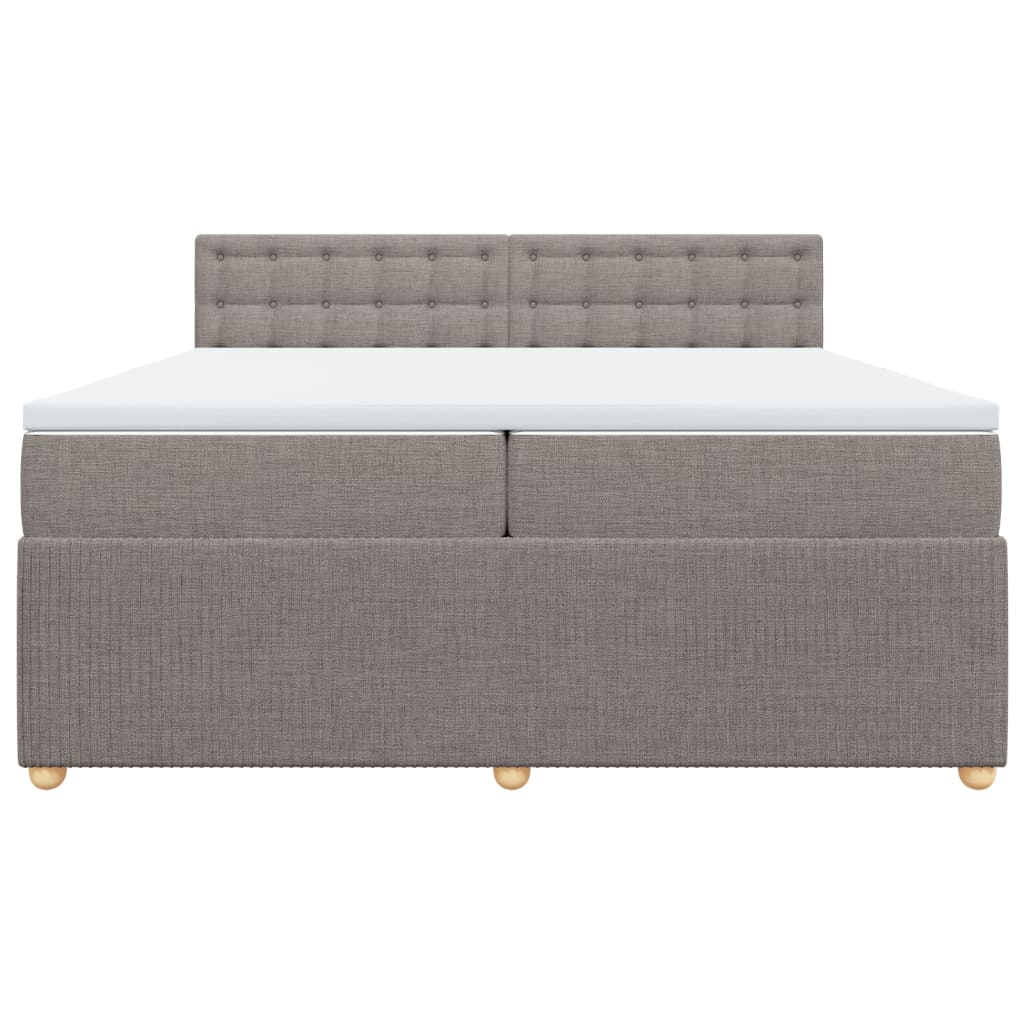 Boxspring met matras stof taupe 200x200 cm