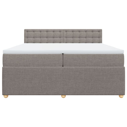 Boxspring met matras stof taupe 200x200 cm