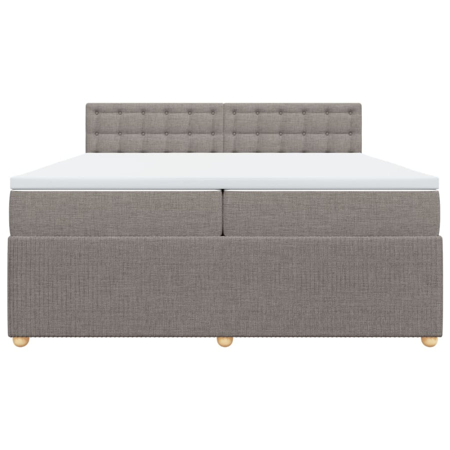 Boxspring met matras stof taupe 200x200 cm