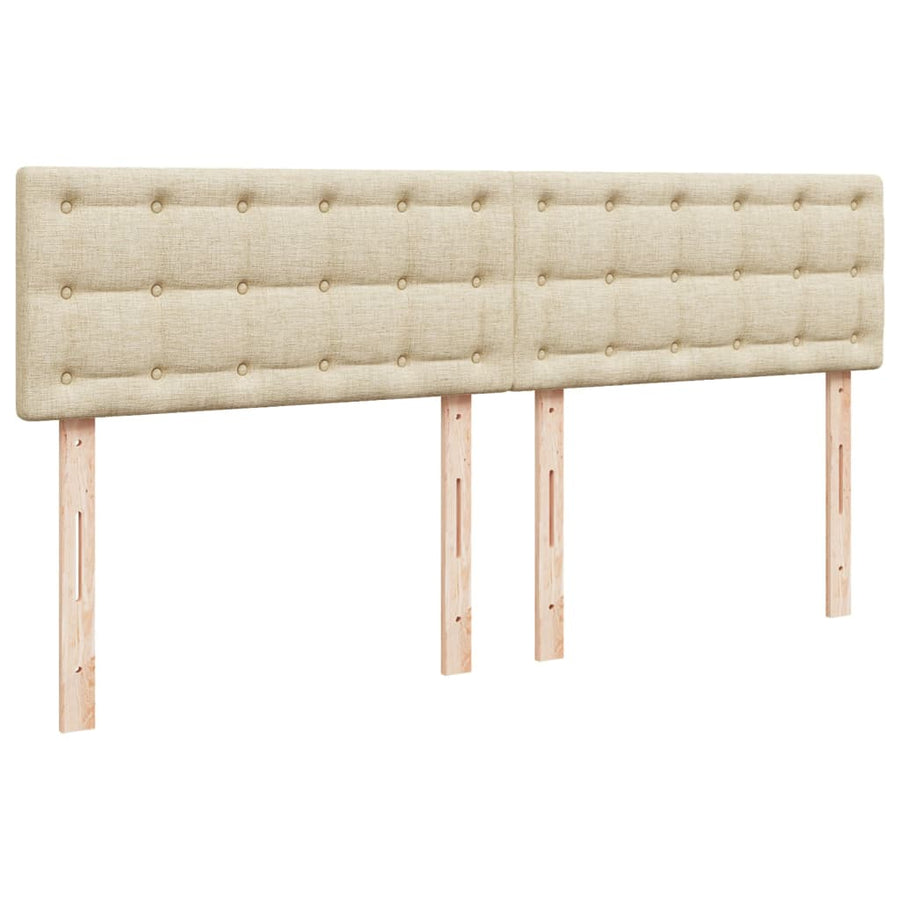 Boxspring met matras stof crèmekleurig 200x200 cm