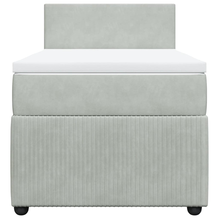 Boxspring met matras fluweel lichtgrijs 80x200 cm