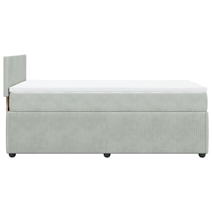 Boxspring met matras fluweel lichtgrijs 80x200 cm