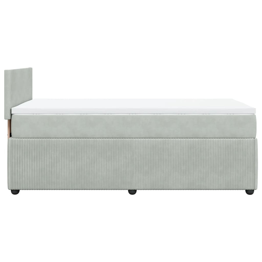 Boxspring met matras fluweel lichtgrijs 80x200 cm