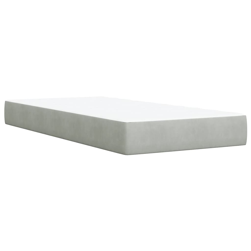 Boxspring met matras fluweel lichtgrijs 80x200 cm