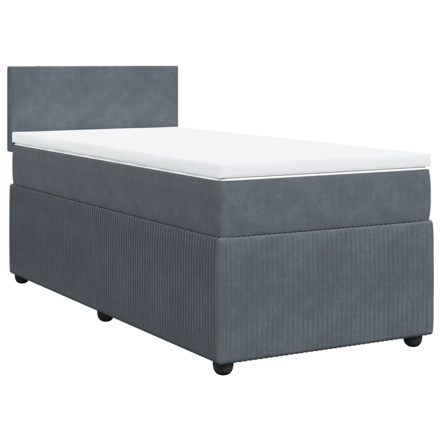Boxspring met matras fluweel donkergrijs 80x200 cm