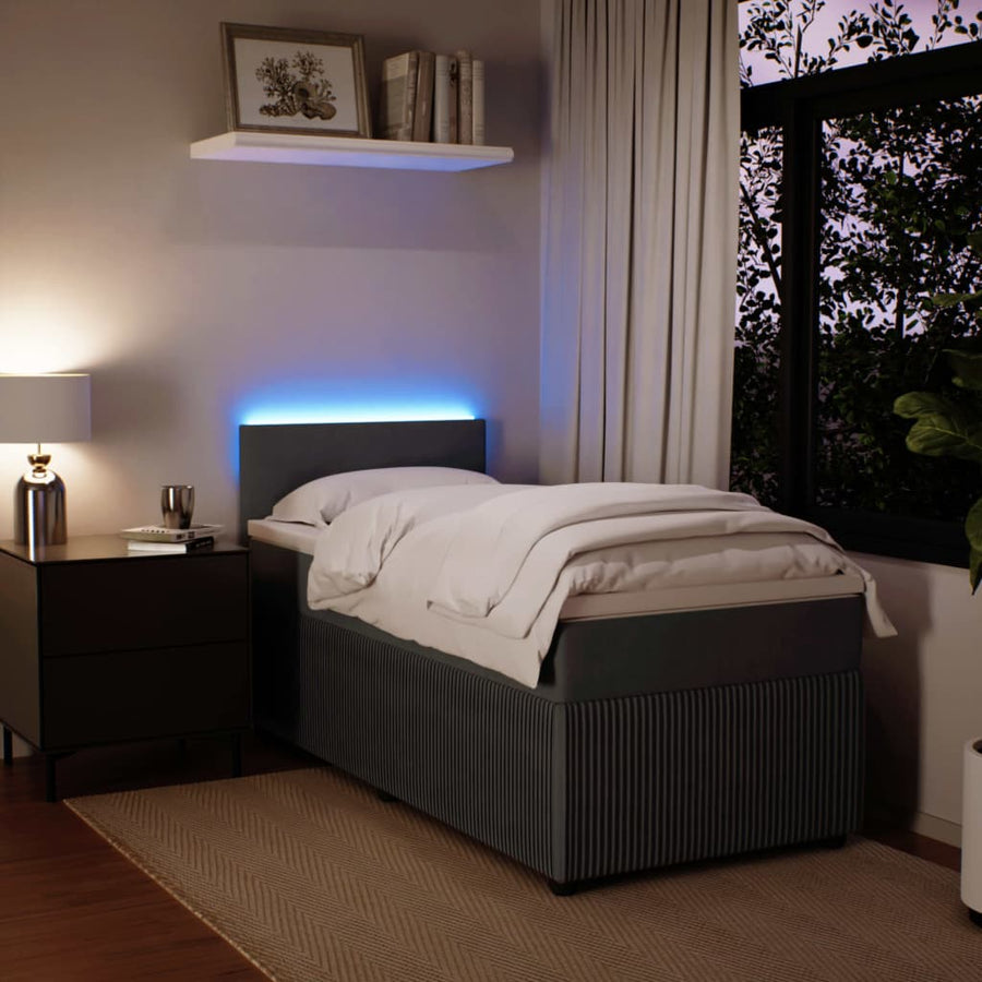Boxspring met matras fluweel donkergrijs 80x200 cm