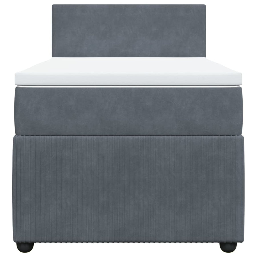 Boxspring met matras fluweel donkergrijs 80x200 cm