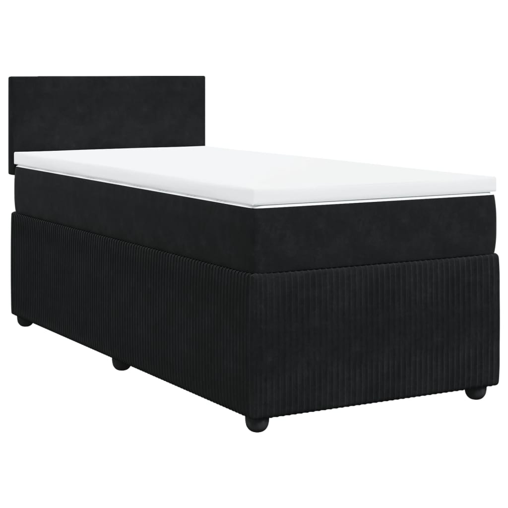 Boxspring met matras fluweel zwart 80x200 cm