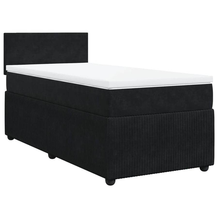 Boxspring met matras fluweel zwart 80x200 cm