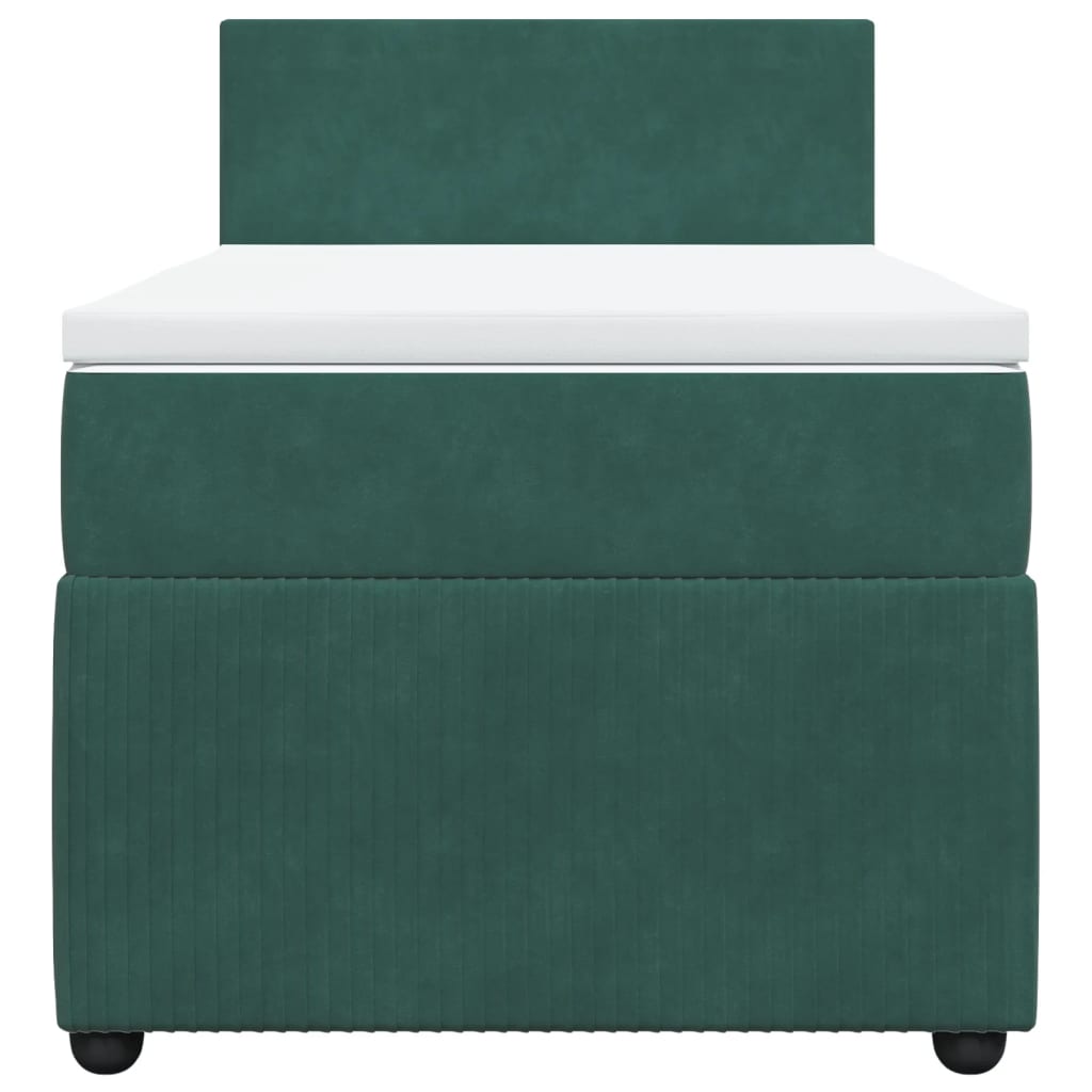 Boxspring met matras fluweel donkergroen 80x200 cm