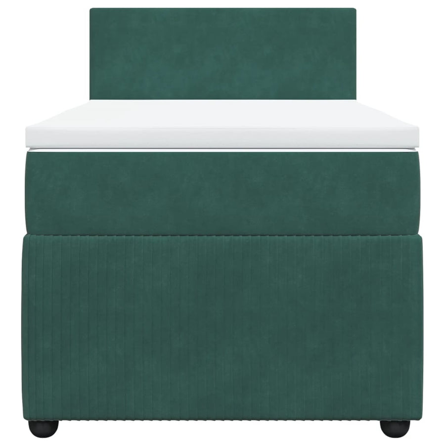 Boxspring met matras fluweel donkergroen 80x200 cm