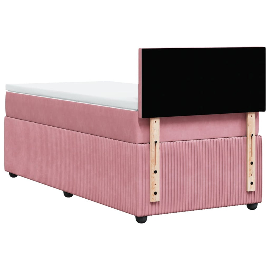 Boxspring met matras fluweel roze 80x200 cm