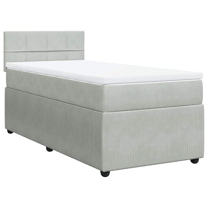 Boxspring met matras fluweel lichtgrijs 80x200 cm
