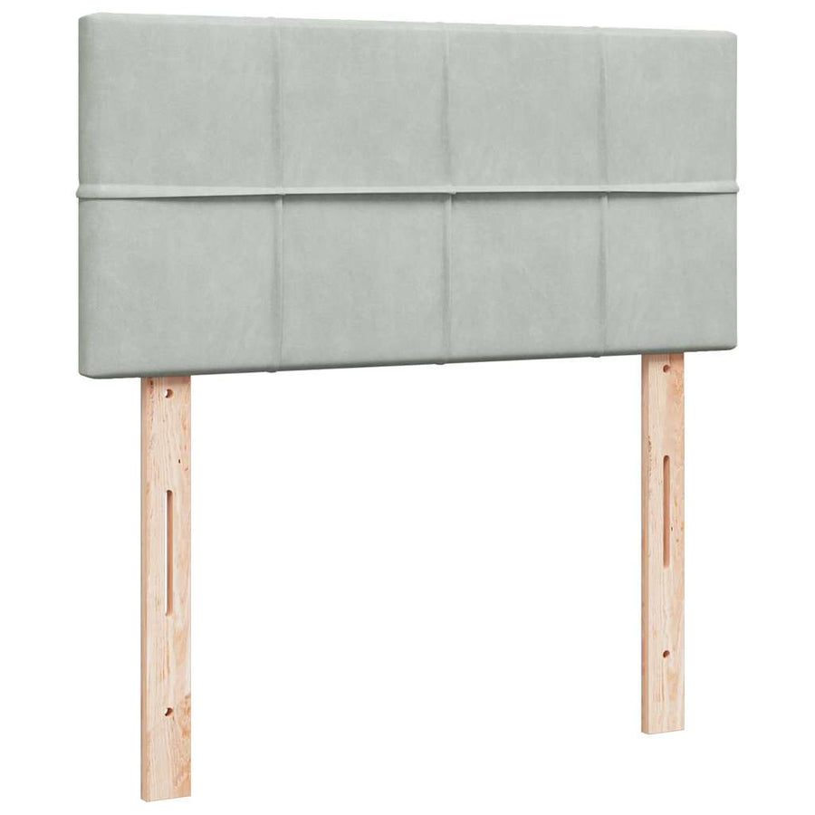 Boxspring met matras fluweel lichtgrijs 80x200 cm