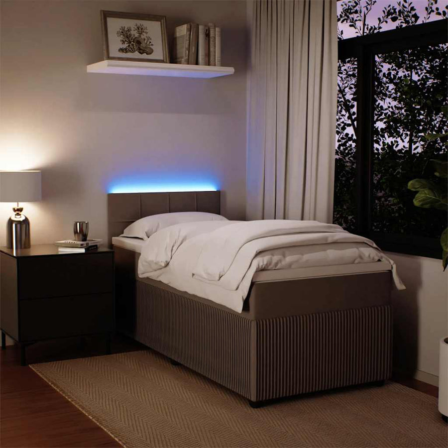 Boxspring met matras fluweel lichtgrijs 80x200 cm