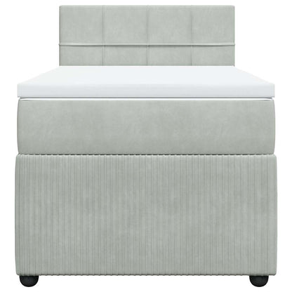 Boxspring met matras fluweel lichtgrijs 80x200 cm