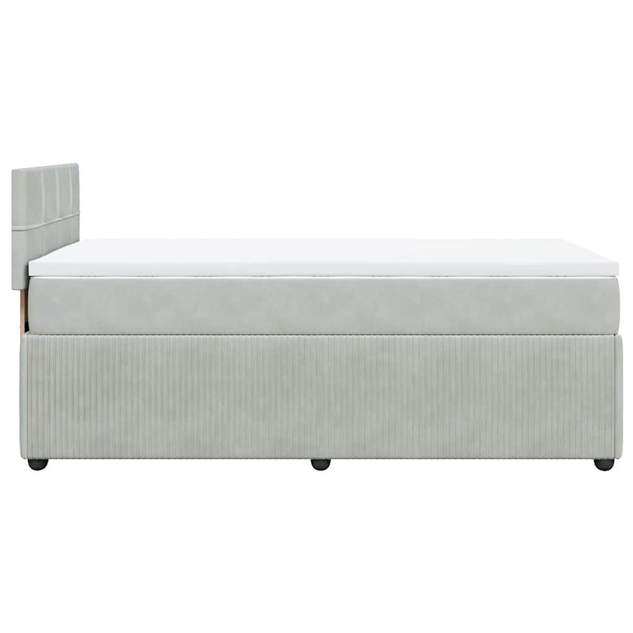 Boxspring met matras fluweel lichtgrijs 80x200 cm